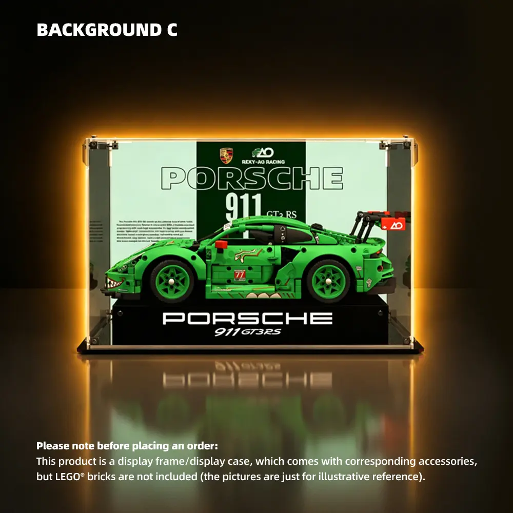 Acrylic Display Case for LEGO® Porsche 911 GT3 R REXY AO Racing Car (42224) - Image 3