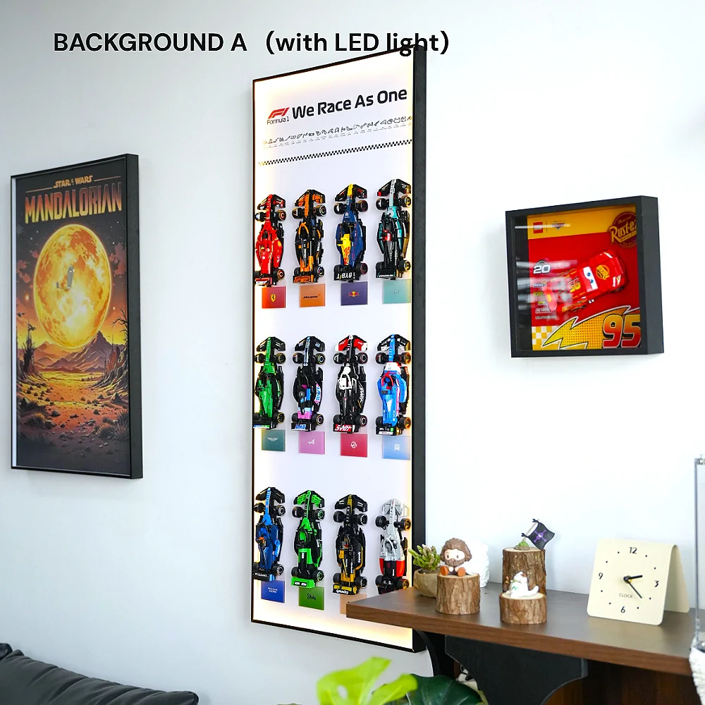 Wall Display Frame for LEGO® 12 x F1 Speed Champions F1 Cars vertical - Image 4