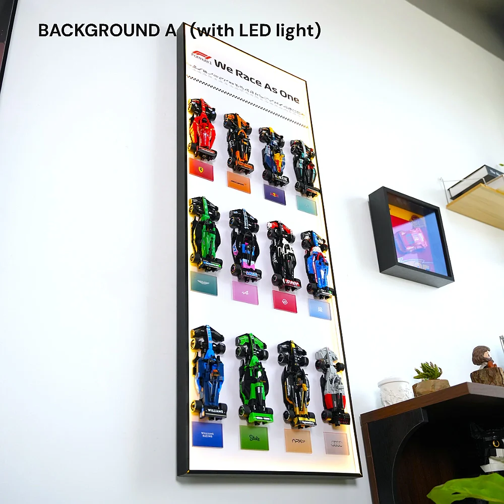 Wall Display Frame for LEGO® 12 x F1 Speed Champions F1 Cars vertical - Image 5
