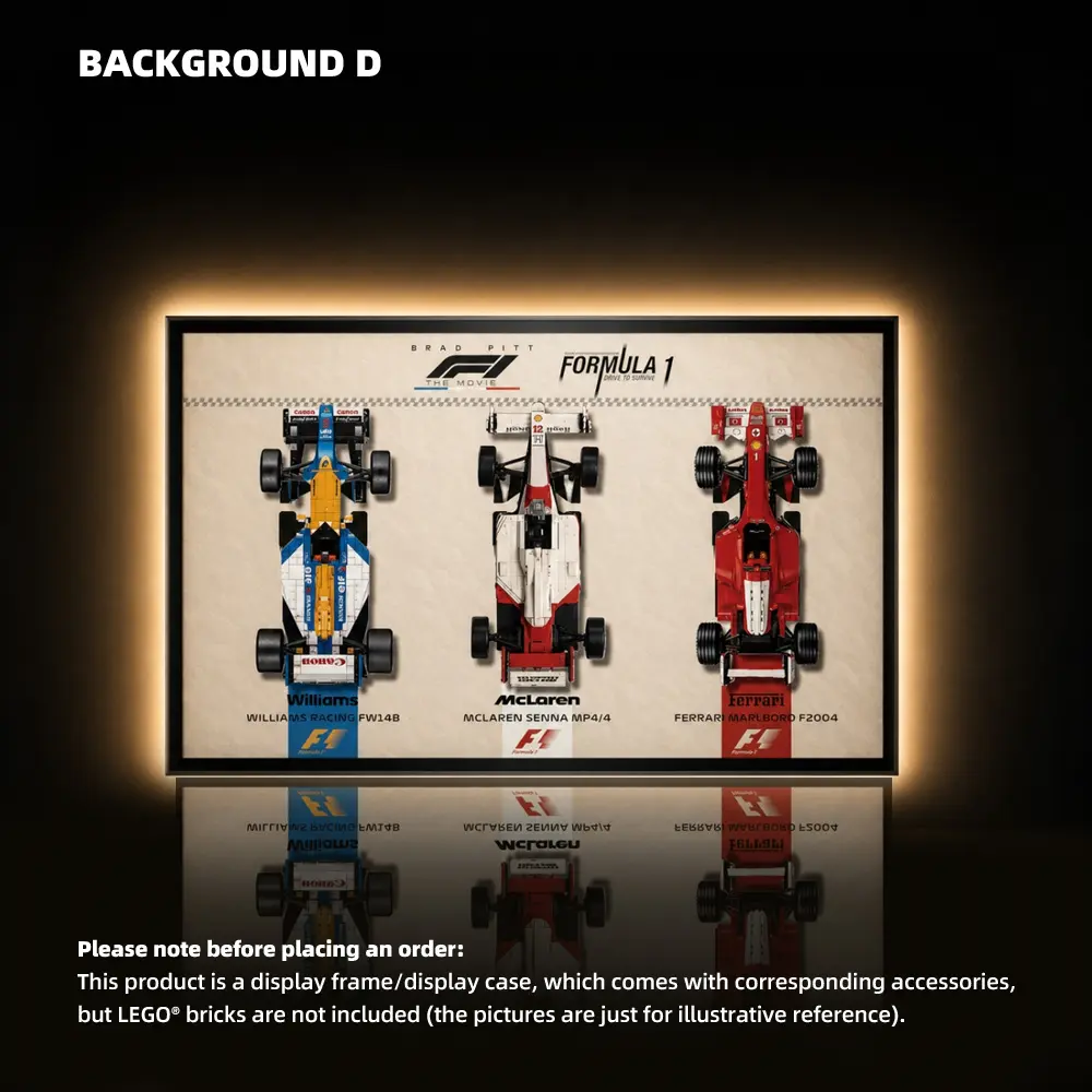 Wall Display Frame for LEGO® F1 Legends (10330, 10353, 11375) - Image 4