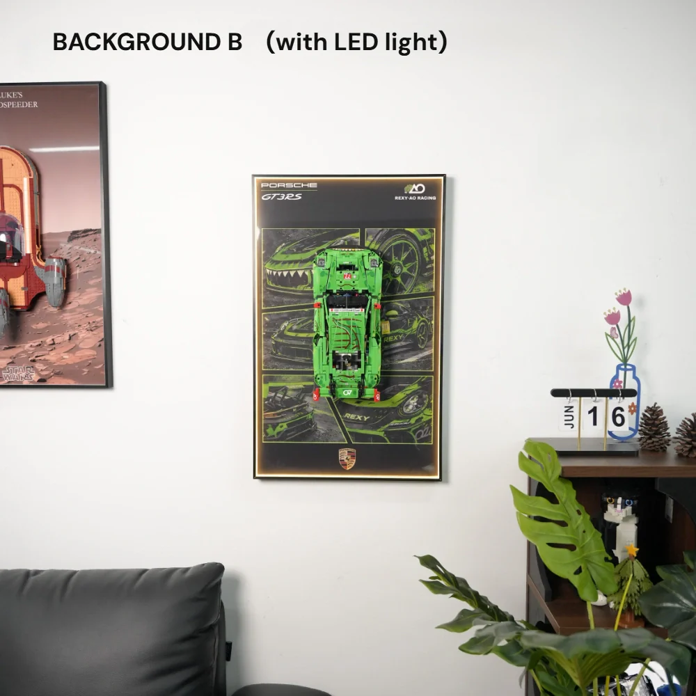 Wall Display Frame for LEGO® Porsche 911 GT3 R REXY AO Racing Car (42224) - Image 10