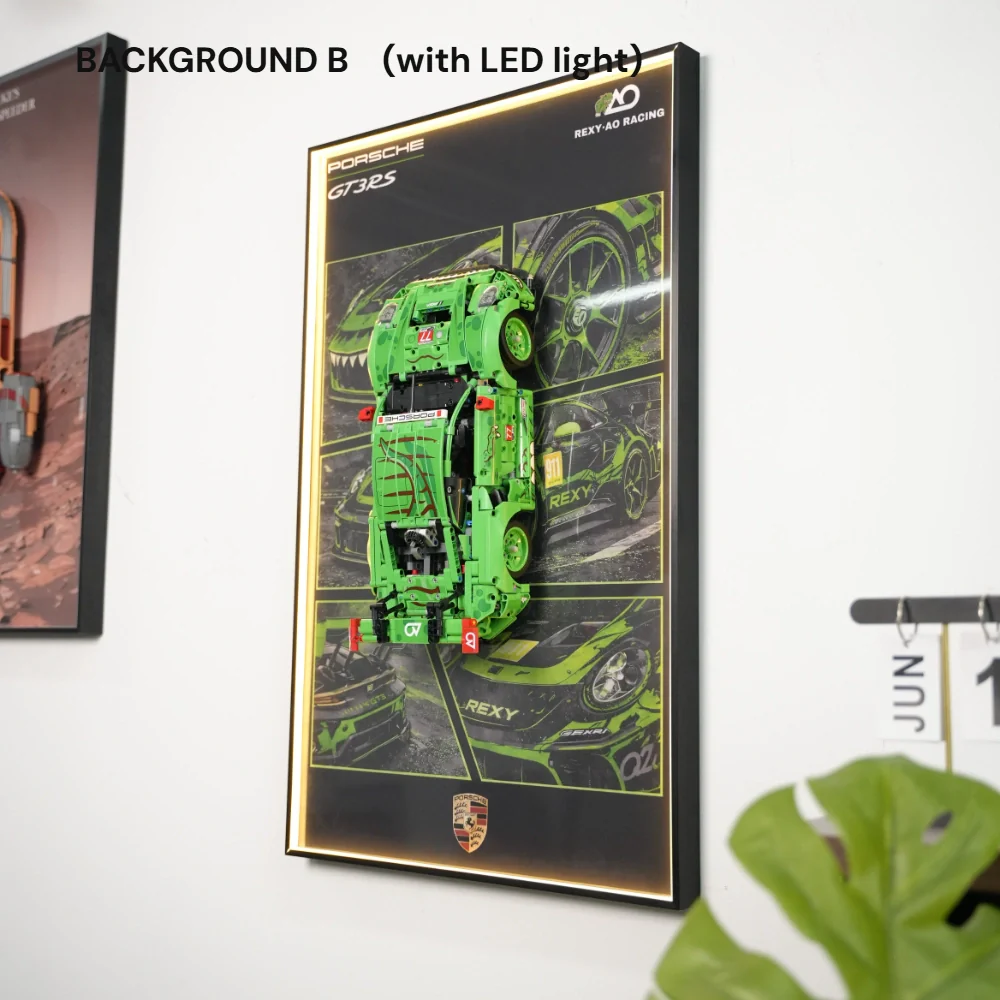 Wall Display Frame for LEGO® Porsche 911 GT3 R REXY AO Racing Car (42224) - Image 11