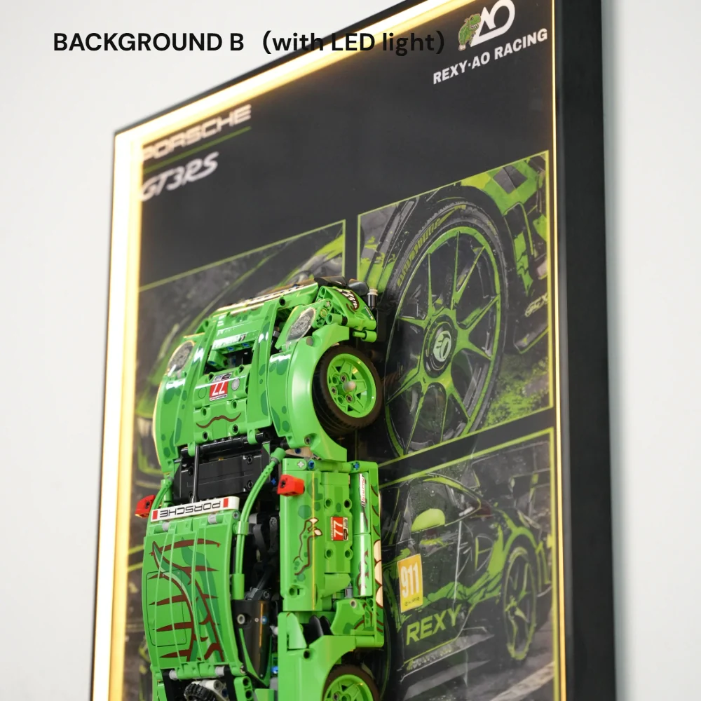 Wall Display Frame for LEGO® Porsche 911 GT3 R REXY AO Racing Car (42224) - Image 13