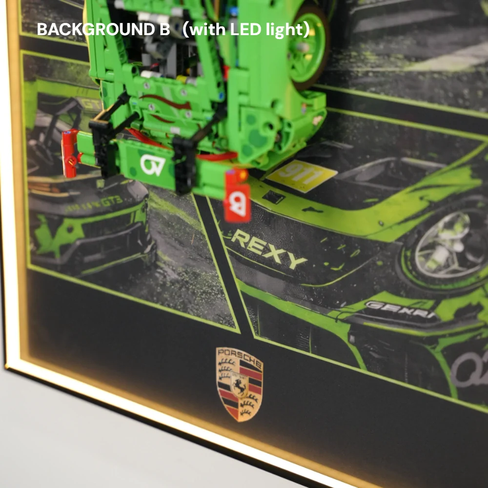Wall Display Frame for LEGO® Porsche 911 GT3 R REXY AO Racing Car (42224) - Image 14