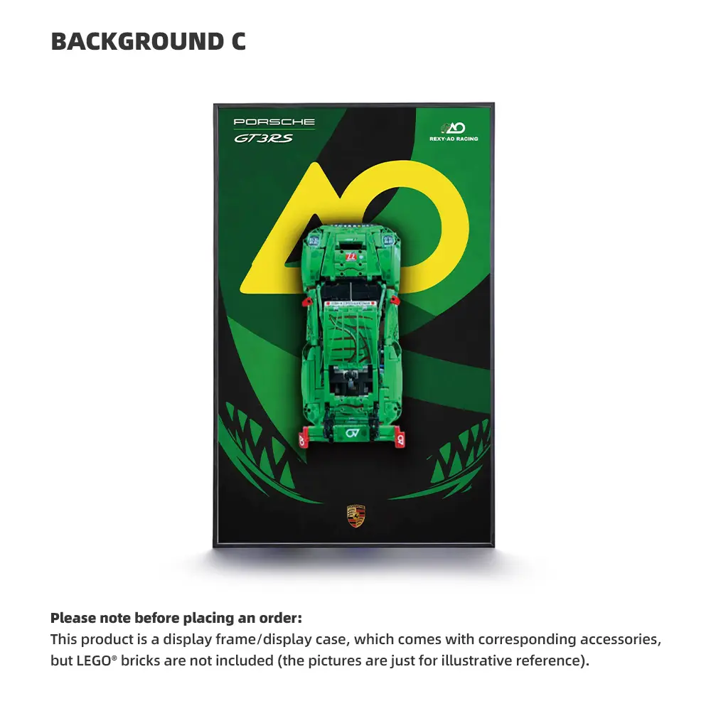 Wall Display Frame for LEGO® Porsche 911 GT3 R REXY AO Racing Car (42224) - Image 4