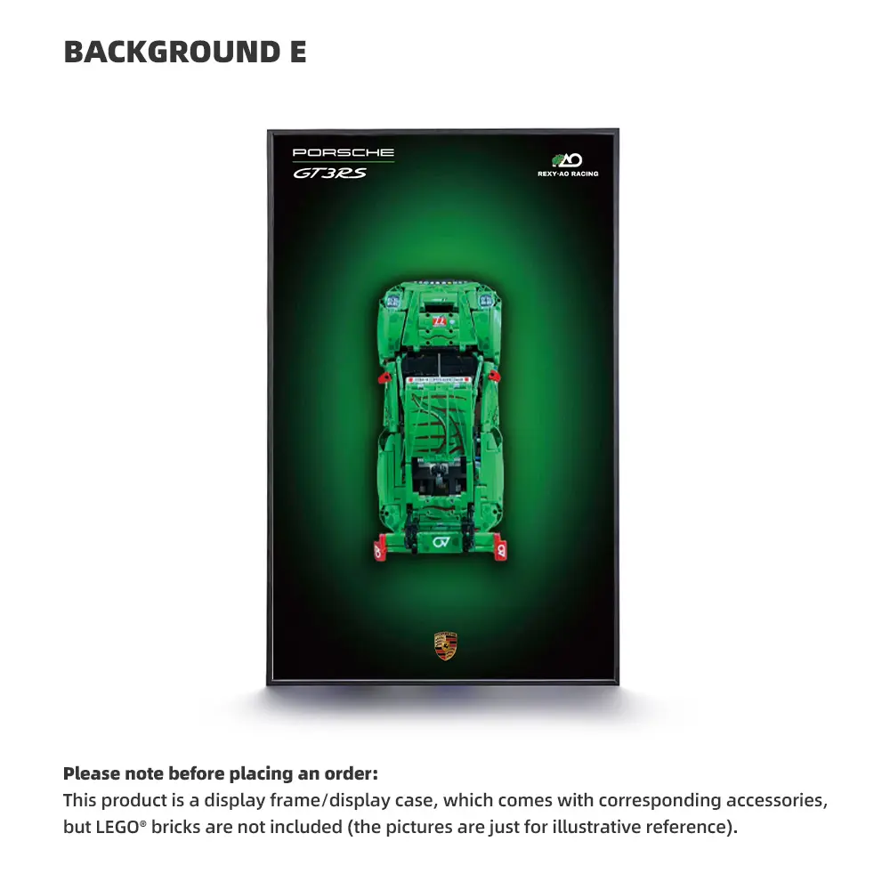 Wall Display Frame for LEGO® Porsche 911 GT3 R REXY AO Racing Car (42224) - Image 6
