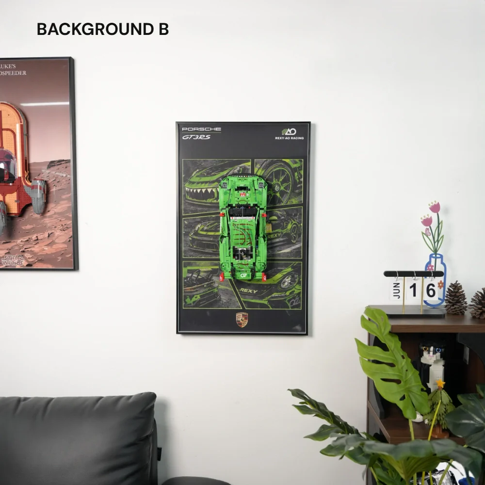 Wall Display Frame for LEGO® Porsche 911 GT3 R REXY AO Racing Car (42224) - Image 8