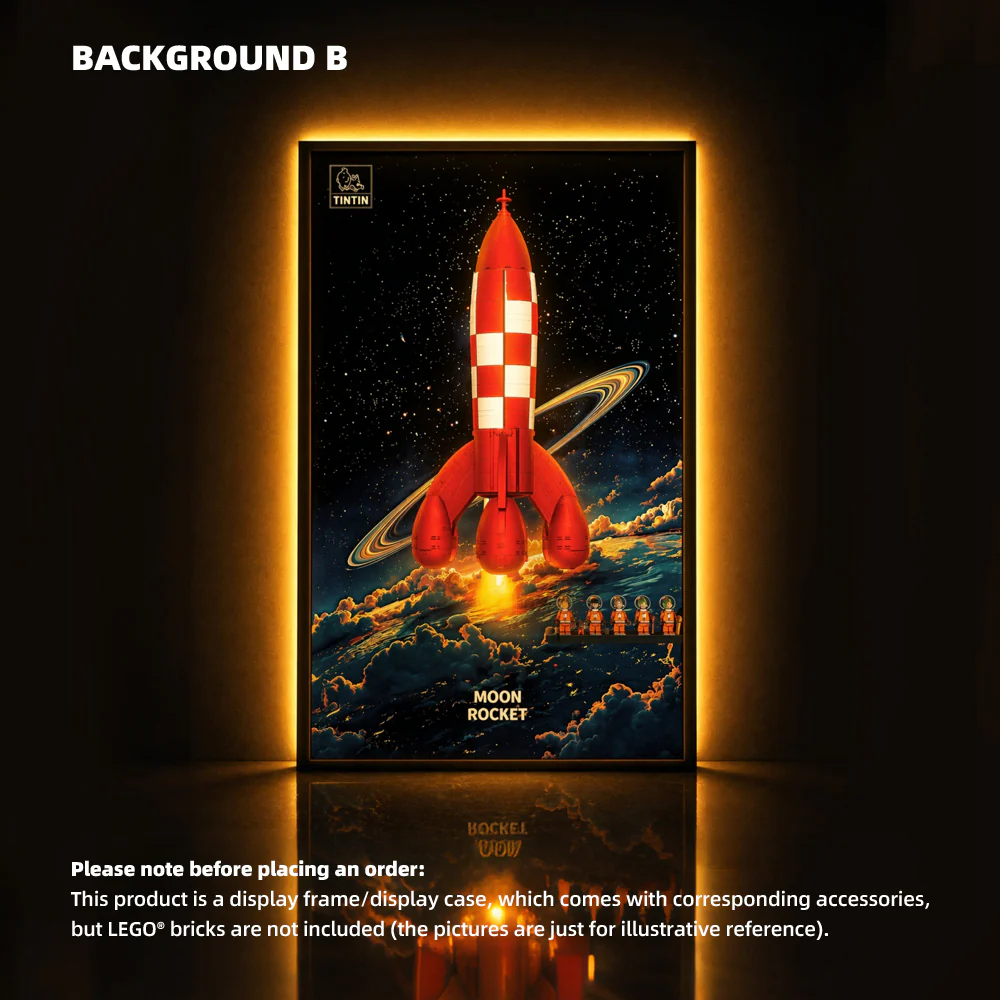 Wall Display Frame for LEGO® Tintin Moon Rocket (21367) - Image 3